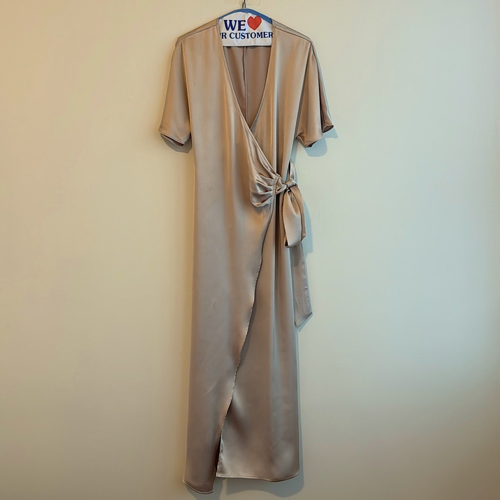 H&M Satin Bridesmaid Dress - Light Beige